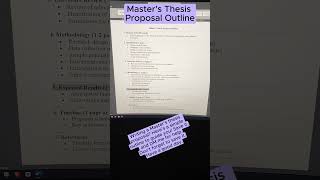 Master's Thesis Proposal Outline. #ThesisProposal #GradSchoolTips #AcademicWriting