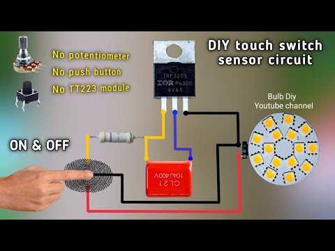 Amazing! idea 2 in 1 circuit | Diy a touch switch circuit with single mosfet | Touch to ON and OFF