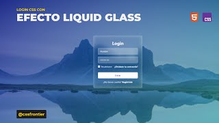 🎨 Crea un LOGIN con EFECTO LIQUID GLASS como Apple – Solo HTML y CSS