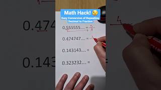 Rewriting Decimals as Fractions | Math Trick 😎 #math #school #mathhack
