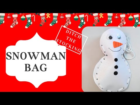 DIY Snowman Bag. Ditch the Stocking - Create Magical Greetings! #shorts #snowglobe #easy #kids