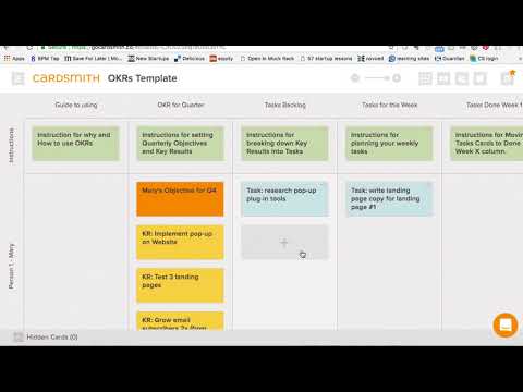 OKRs Template Board for Digital Sticky Notes | Cardsmith