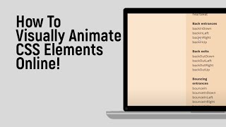 How to Visually Animate CSS Elements Online [easy]