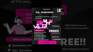 SQL Free Workshop #sql #sqlcourse #sqlcommands #programminglanguages #shortsfeed