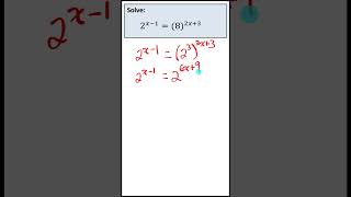 Solve an Exponential Equation | jensenmath.ca #maths #math #exponents