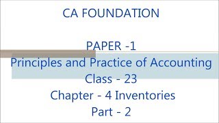 CA FOUNDATION - PAPER - 1 PRINCIPLES AND PRACTICE OF ACCOUNTING - CLASS - 23 #CAFOUNDATIONREVISION