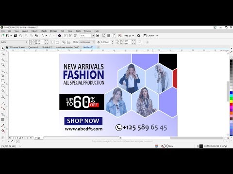 How to make a Flyer design in Coreldraw (Use powerclip and transparency tools)