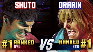 SF6 ▰ SHUTO (#1 Ranked Ryu) vs ORARIN (#1 Ranked Ken) ▰ High Level Gameplay
