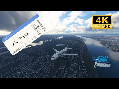 Awesome landing in New York La Guardia!// extreme realism// MSFS // 4K