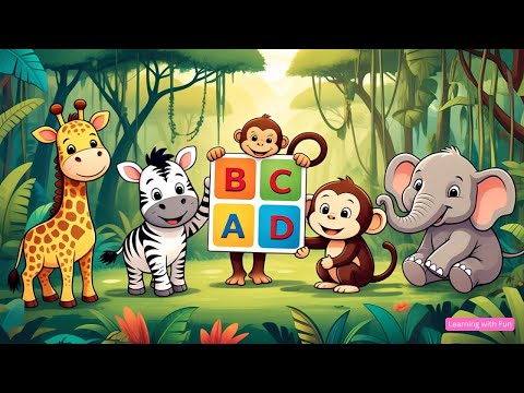 ABC phonics jungle song   A for apple for toddlers & kids #abcd #phonics #alphabet #toddler