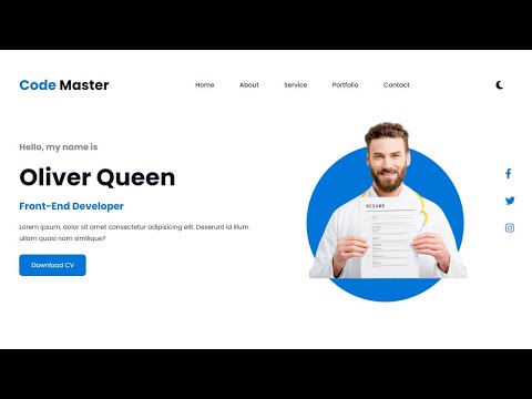create personal portfolio website with dark and light mode | using HTML & CSS
