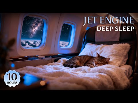 Deep Jet Engine White Noise • 10 Hours Heavy Airplane Sound for Sleep [No Mid-Roll Ads]
