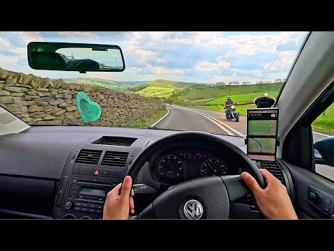 POV: 68 Horespower 2007 VW Polo drive into the mountain roads (Peak District) 4K