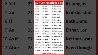 List of 50+ Conjunctions in English 🤔 Parts of speech