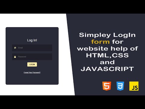 Create a LogIn form for website with HTML, CSS, and JAVASCRIPT/ For Tutorial for beginners.