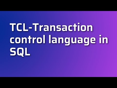 TCL-TRANSACTION CONTROL LANGUAGE