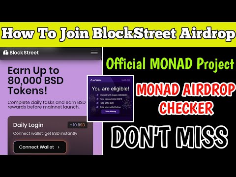 🔥 How To Claim Block Street Airdrop || Earn 80,000 $BSD on Monad Testnet 💎 || Monad Update