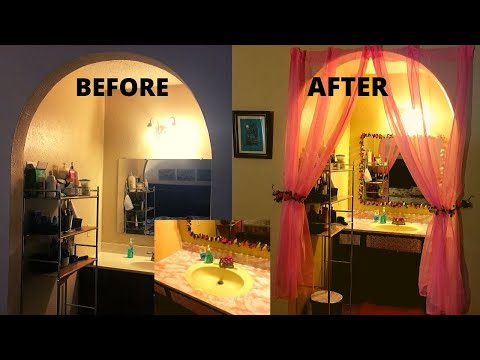From Blahh to Voilaa! (Only $10) DIY  Bathroom  Sink Area Makeover