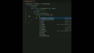 Pyramid pattern in java || vscode || #coding #java #pattern #pyramid #vscode
