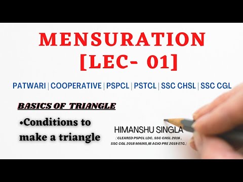 MENSURATION LEC-01 | HIMANSHU SINGLA || PUNJAB PATWARI | COOPERATIVE | PSPCL | PSTCL | SSC CHSL 2020