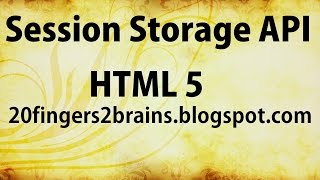 Session Storage apis in HTML5