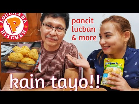 popeye's biscuit copycat + pancit lucban (may nyog pako sa bibig?)