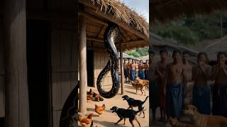Dogs attacked on ambushing python in farm 😱 | python attack | #python #snake  #shorts