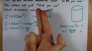 Optimization, Derivatives: Lowest Cost Cylinder