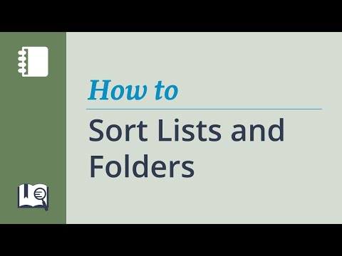 How to Sort Lists and Folders
