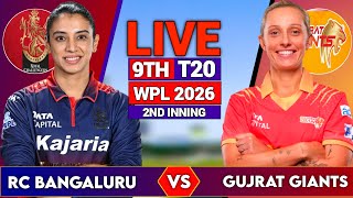 🔴Live: Royal Challengers Bengaluru Women vs Gujarat Giants Women,9th Match, Live Score & Commentary|