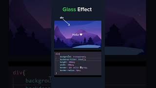 Amazing glass effect using CSS and HTML #codingtips #coding #programming #webdevelop