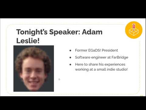 EGaDS! General meeting with Adam Leslie, Spring 2021