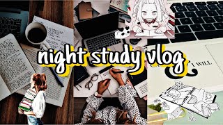 Night study routine !! 5pm to 12pm🌟🌟 assignment | reading | productive vlog💖💖