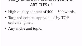 SEO ARTICLE WRITING