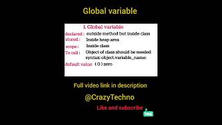 Global variable in java #java #trending #viral #shorts #javaprogramming #coding #fundamentals