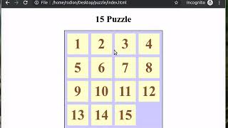 Creating 15 Puzzle game in JavaScript - part 3