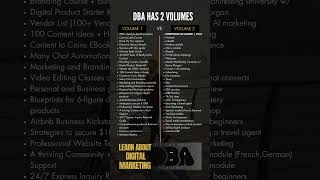 DBA Digital Boss Academy has 2 modules DBA V1 & DBA V2