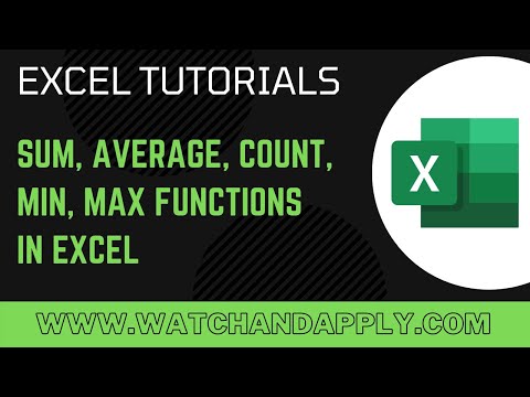 Sum, Average, Count, Min, Max functions in Excel