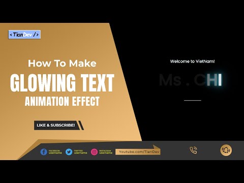 Glowing Text Animation Effect using HTML CSS - TianDev