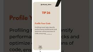 Tip 26 of 100: Profile Your Code  #coding #codinghacks #programminglanguage #csharp