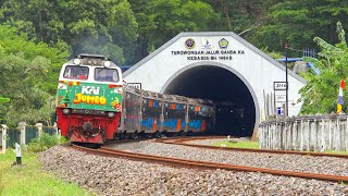 KERETA API PANJANG‼️ MENEMUKAN 31 KERETA API NGEBUT DI TEROWONGAN JEMBATAN DAN PERLINTASAN
