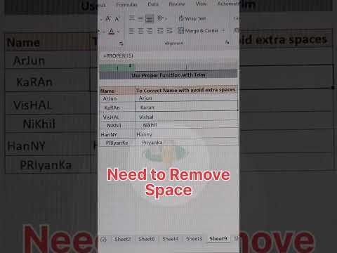 🔥Proper with Trim Function 🤯#excelguru #reels #viral #viral #excel #microsoft #trendingvideos #job