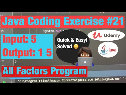 All Factors Program (Quick and Easy Java Programming, SOLVED) [#21] -Java Coding Exercise