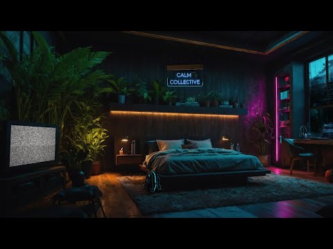 8 Hours of 4K Rainy Night Ambience: Lo-Fi, Thunderstorm, & Nostalgic TV Static