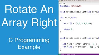 Rotate An Array Right | C Programming Example