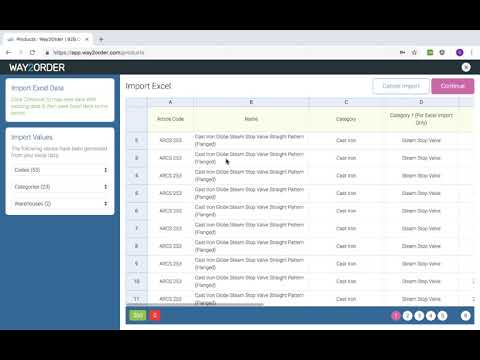 Importing Microsoft Excel Data in Way2Order B2B Ordering App
