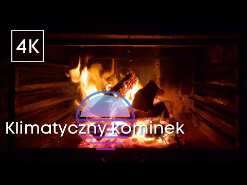 4K 10h Klimatyczny kominek - prawdziwy ogień