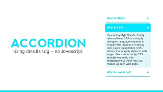 How to create an Accordion using HTML and CSS [details tag] - No Javascript || Codser Run