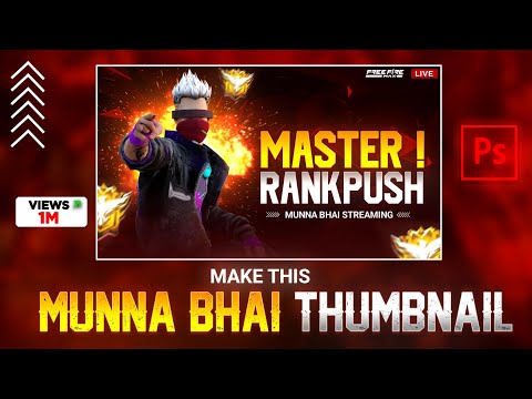 MAKE MUNNA BHAI THUMBNAIL TUTORIAL AND EDITING AND DESIGN || RANKPUSH THUMBNAIL EDITING || ICON GFX