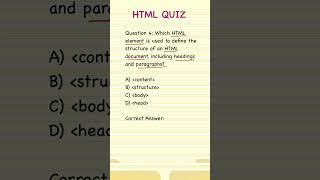 Which HTML element define structure of page #htmlquiz #html #htmlinterview #programmingwithrakesh